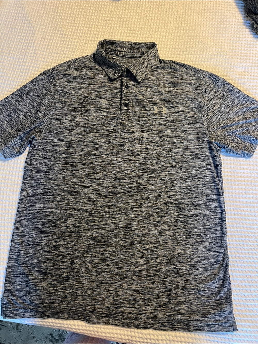 Under Armour Men's Heathered Navy & White Polo